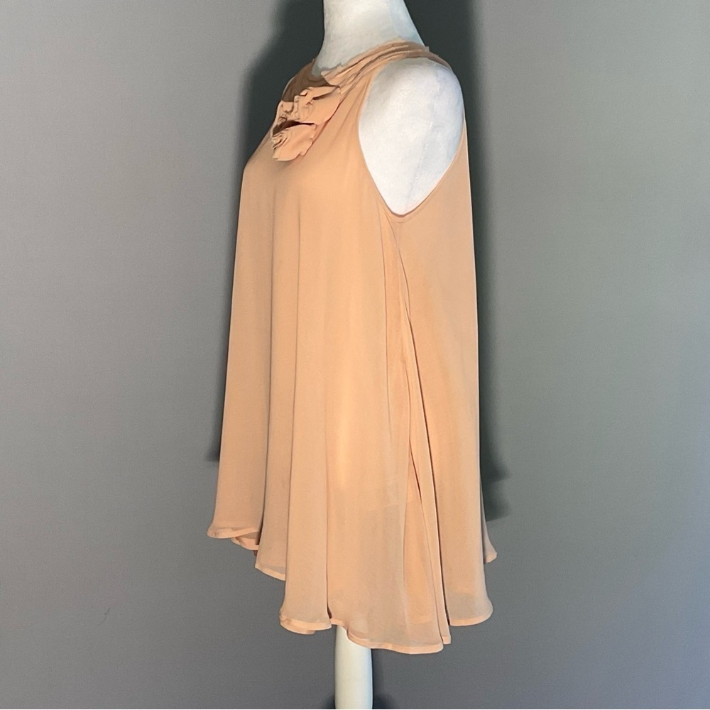 Twelve by Twelve Los Angeles Blush Chiffon Floral Appliqué Blouse Size S - Picture 7 of 16